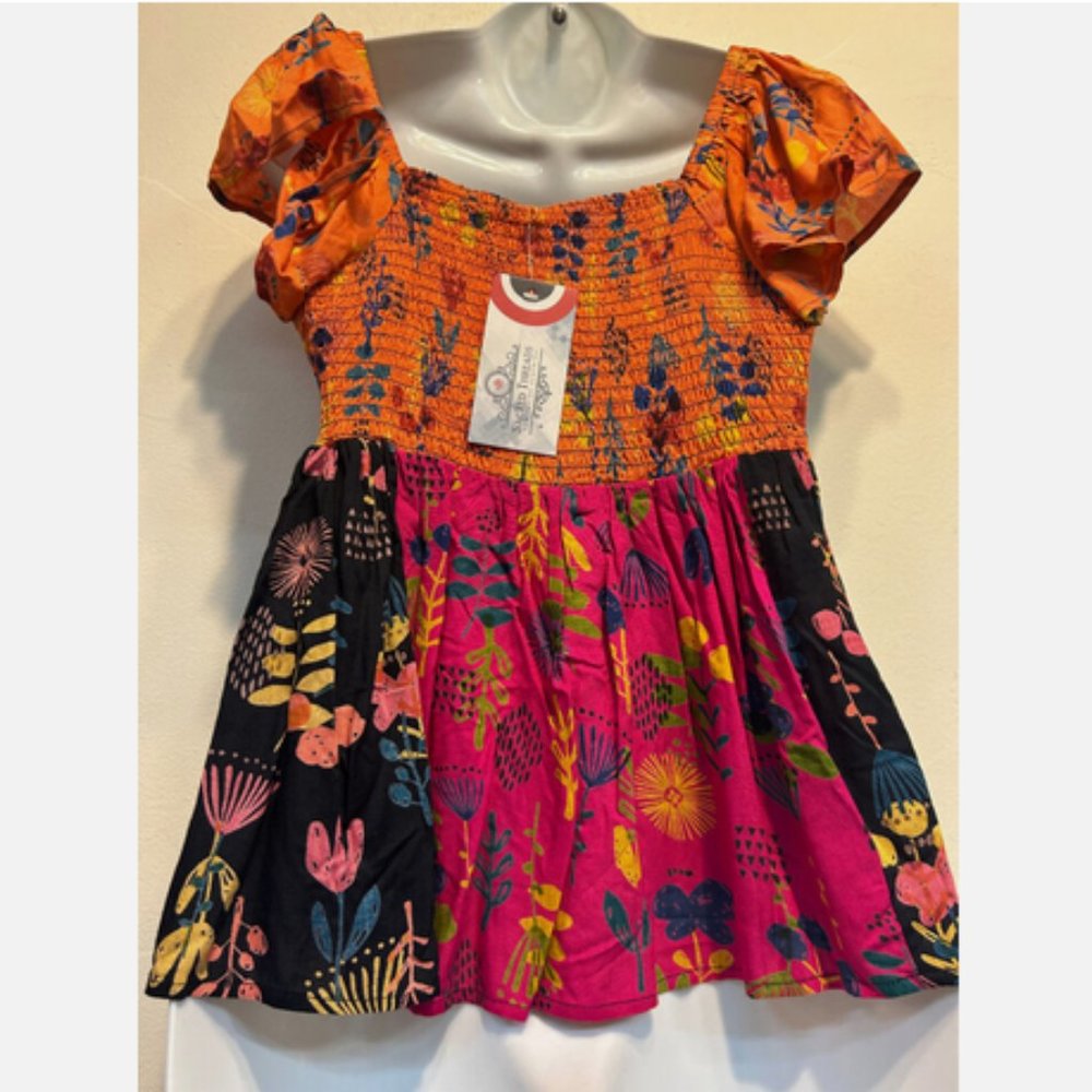 Nwt Sacred Threads Boho Hippy Patch Babydoll Rayo… - image 3